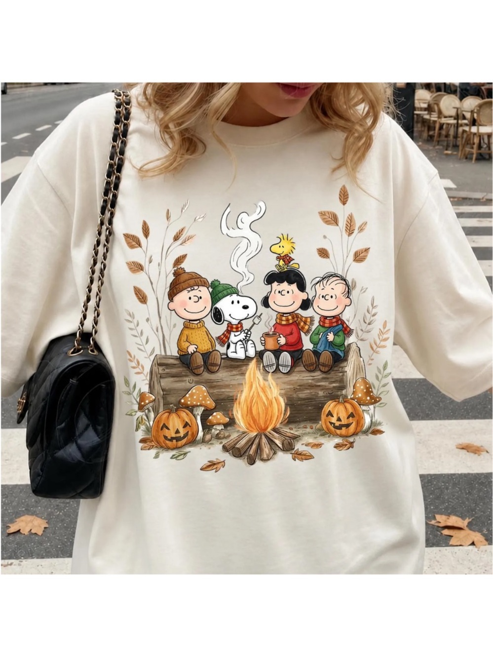 Off White Campfire Graphic Tee